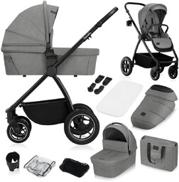 Wózek wielofunkcyjny 2w1 spacerówka + gondola XL materac