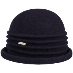 Kapelusz z Sukna Welnianego Rikke by Seeberger, ciemnoniebieski,