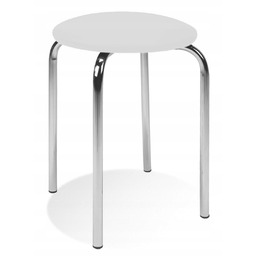 Taboret Stołek Metalowy Chico-cr Biały Nowy Styl