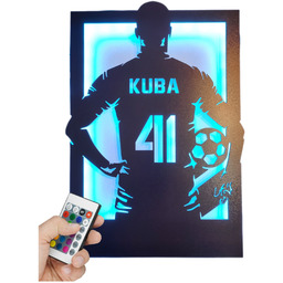 Lampka Nocna Led Piłka Nożna Koszulka Piłkarska Imię+Pilot-prezent