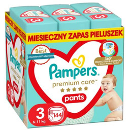 PAMPERS Premium Care Pieluchomajtki rozmiar 3, 144 sztuk