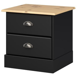 Szafka nocna czarna / sosna lakierowana 44 cm