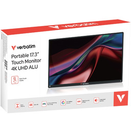 Monitor przenośny dotykowy Verbatim PMT-17-4K 17.3 Ultra Hd
