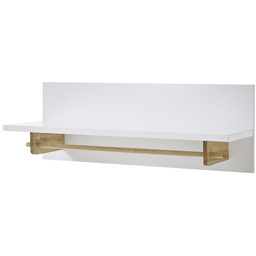 Wieszak ścienny z półką biały / dąb mat