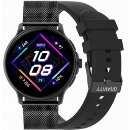 Gravity GT12-1 czarny smartwatch z pomiarem ciśnienia