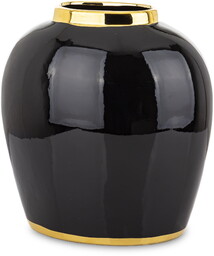 Wazon dekoracyjny ceramiczny czarno złoty 28,5x25x16,5 174919