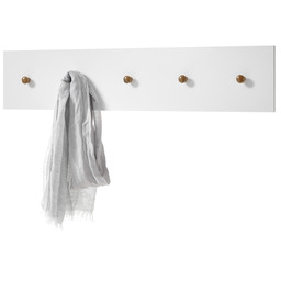 Wieszak ścienny biały / dąb mat 97 cm