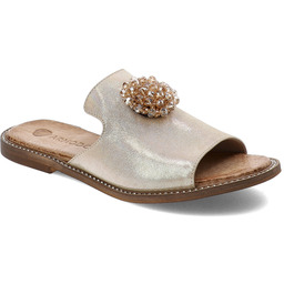 Armodo Złote Klapki Eleganckie Obuwie Damskie