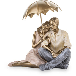 Figurka para zakochanych pod parasolem kolekcja family 15x16x12
