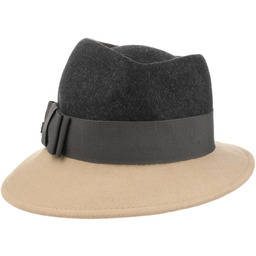 Kapelusz z Filcu Wełnianego Asym Twotone by Lierys,