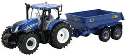 New Holland T6 Traktor z przyczepą, zabawka kolekcjonerska,