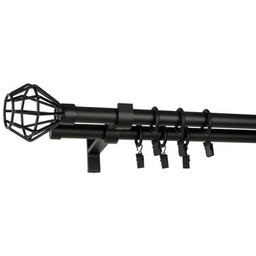 Karnisz podwójny DIAMOND 19/19 mm 200 cm czarny