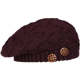 Beret z Dzianiny Jil by Lierys, bordowy, One