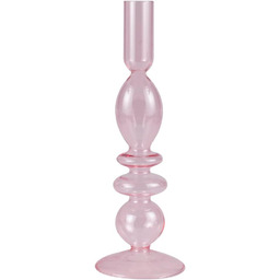 Ginger Ray Walentynki różowy przyciemniany szklany świecznik bąbelkowy