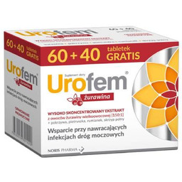 Urofem żurawina, 60 + 40 tabl. -> Odbiór