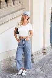 Jeansy typu mom jeans z wysokim stanem