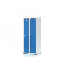 Metalowa szafka ubraniowa obniżona, 2-drzwiowa, 1500 x 600