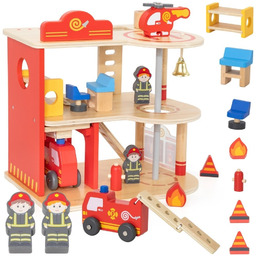 Viga Toys Viga Drewniany Garaż Remiza Straży Pożarnej