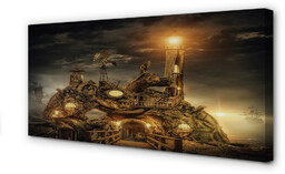 Obraz na płótnie Latarnia statek chmury