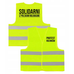 KAMIZELKA Odblaskowa SOLIDARNI Z POLSKIMI ROLNIKAMI Protest Rolników