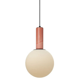 Maxlight Różowa wisząca lampa RAINBOW P0691 czarna szklana