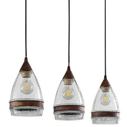 Lindby - Millina 3 Lampa Wisząca Rust/Clear