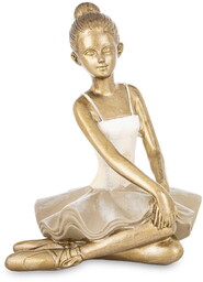 Figurka dekoracyjna baletnica dziecko złota 17,5x15x12 167788