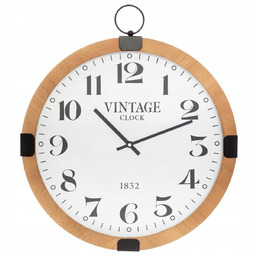 Zegar Ścienny okrągły Vintage Beżowa śr. 38 cm