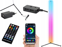 Lampa LED stojąca narożna 3D nowoczesne oświetlenie