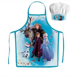 FROZEN KRAINA LODU FARTUSZEK DZIECIĘCY OCHRONNY Z CZAPKĄ