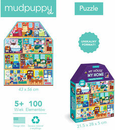 Puzzle podłogowe, Mudpuppy, Mój dom, 100 el.
