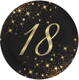 Talerzyki papierowe Sparkling na 18 urodziny - 18