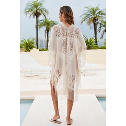 SEKSOWNE PAREO NA PLAŻĘ ELEGANCKIE KORONKOWE KIMONO PLAŻOWE