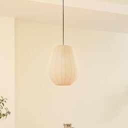 Lampa wisząca Lindby Helin, beżowa, Ø 30 cm,