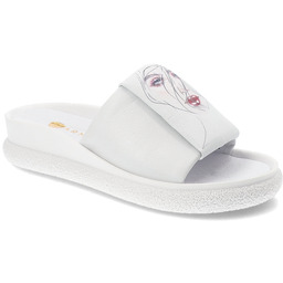 Armodo Białe Klapki Stylowe Obuwie Damskie