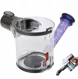 Pojemnik na Kurz z Filtrami V6/V7/V8 do Dyson