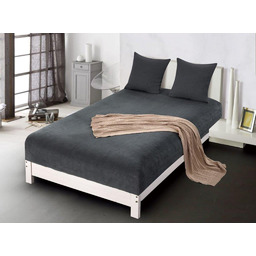 Prześcieradło z MIKROFIBRY-MIŚ z gumką ciemnoszare PRZG-06