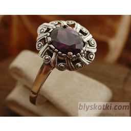 INGRID - srebrny pierścionek z ametystem