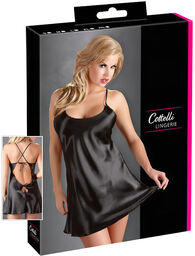 Cottelli - Satynowa koszulka nocna (czarna) - L