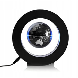 Lewitujący globus Led czarny innowacyjna dekoracja do wnętrz