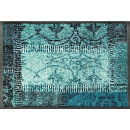 wash + dry Vintage Patches turkusowa mata podłogowa,