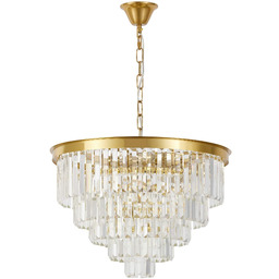 NOWOCZESNY ŻYRANDOL KRYSZTAŁOWY MOSIĘŻNY CAPRIA D50