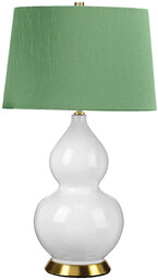 Lampa stołowa Isla Biała / Postarzany mosiądz ISLA-AB-TL-GREEN