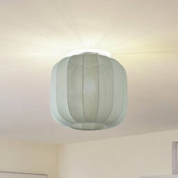 Lampa sufitowa Lindby Helin, niebieska, tkanina, Ø 35