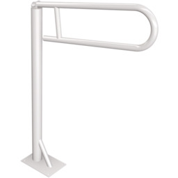 UCHWYT PODŁOGOWY UCHYLNY 14x85,3x63cm Ø 25x2 /120 kg,BIAŁY