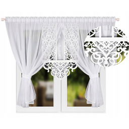 Firana Gotowa Z Panelem Ażurowym Firanka Woal Panel