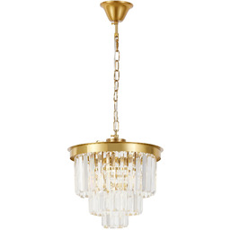 NOWOCZESNY ŻYRANDOL KRYSZTAŁOWY MOSIĘŻNY CAPRIA D30