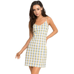 Żółto-szara koszula nocna w kratkę PIGEON L