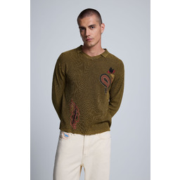 Desigual Sweter polo z nadrukiem