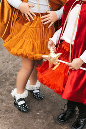 Tiulowa spódniczka z falbanami "Złota tutu" - 6-12m